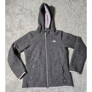 The North Face Women's Zermatt Full Zip Hoodie Grey Purple Wool Women's Medium